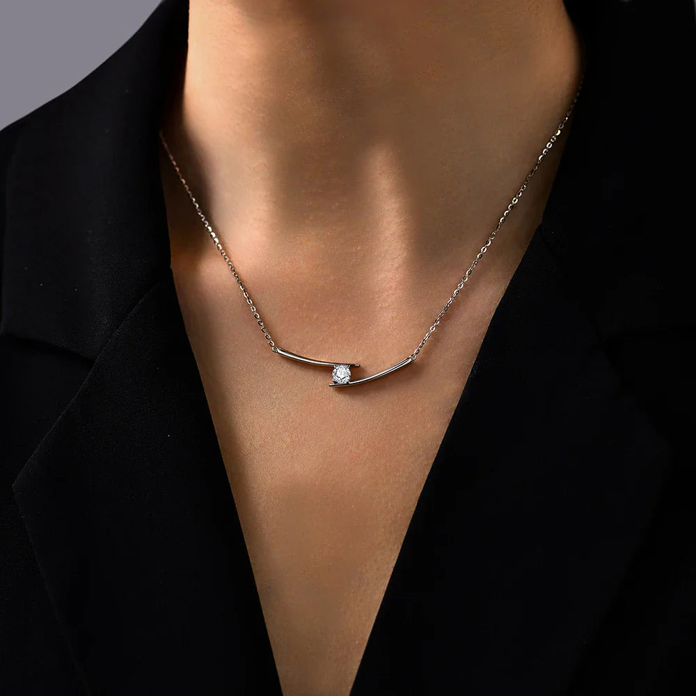 Luxury 5.0mm D Color Moissanite Necklace for Women Real 925 Sterling Silver Moissanite Diamond Wedding Anniversary Gift