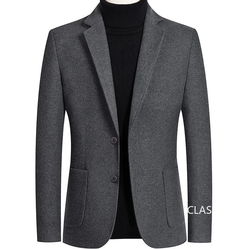 New Spring Men Cashmere Blazers Suits Jackets Business Casual Wool Suit Coats Quality Male Slim Fit Blazers Jackets Coats 4XL