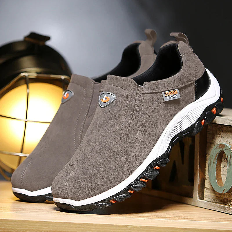 2025 New lightweight casual sports shoes, men's plaque-sized running shoes, loafers, walking and outdoor hiking shoes
