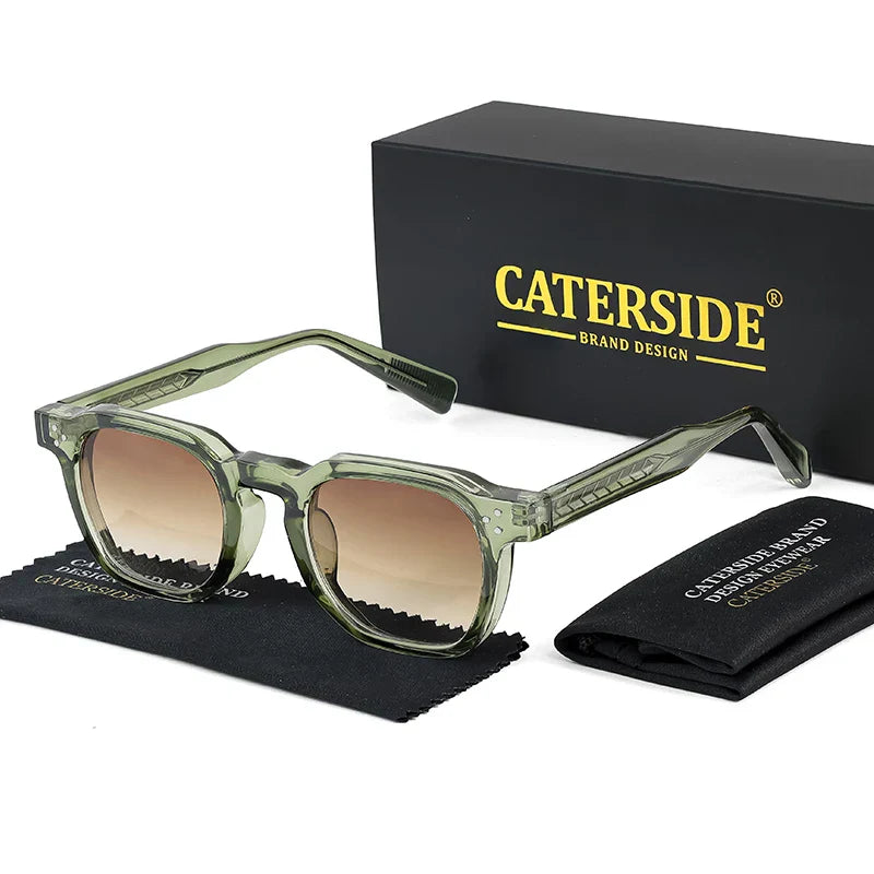 نظارات CATERSIDE الشمسية الجديدة ريترو بانك للرجال بتصميم مربع شخصي نظارات نسائية عصرية للحفلات هدية مهرجان قطعتين