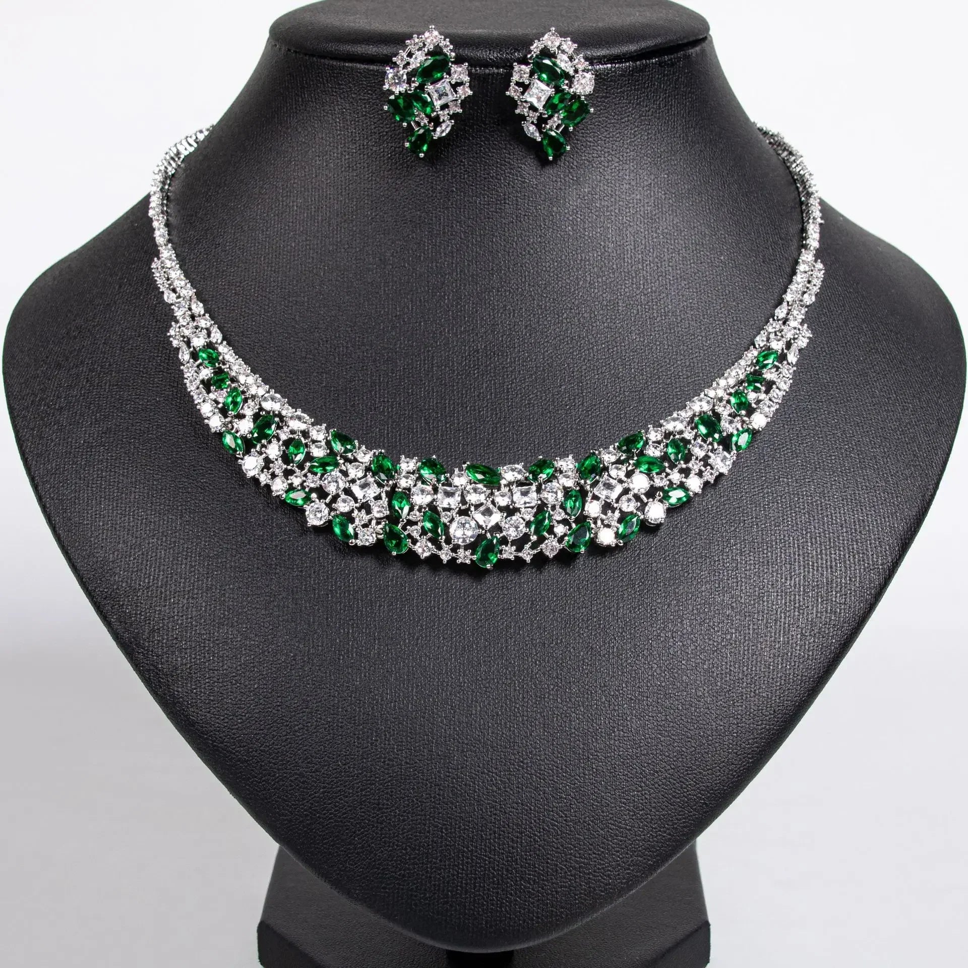 Pop Hot Stereo Jewelry Oil Painting Necklace Earrings Premium Multi-Color 2-Piece Wedding Travel Women's Holiday Gift M-1000