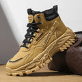 Platform Knight Shoes for Men Casual Sneakers Mens Ankle Boots Leather Men's Safety Dress Boots High-top Cowboy Working Boots