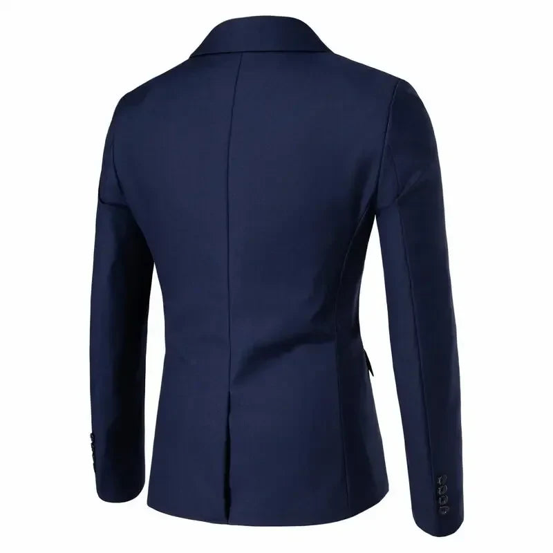 Suit Men's (Blazer+ Vest + Trousers) Fashionable Business Solid-color Wedding British-style Workwear, Casual Performance Suit