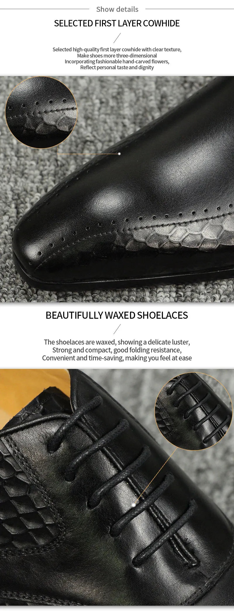 Luxury Men's Leather Shoes Leather Breathable Business Formal Shoes Wear Slip Casual Shoes High-end Height Increasing Lace Up