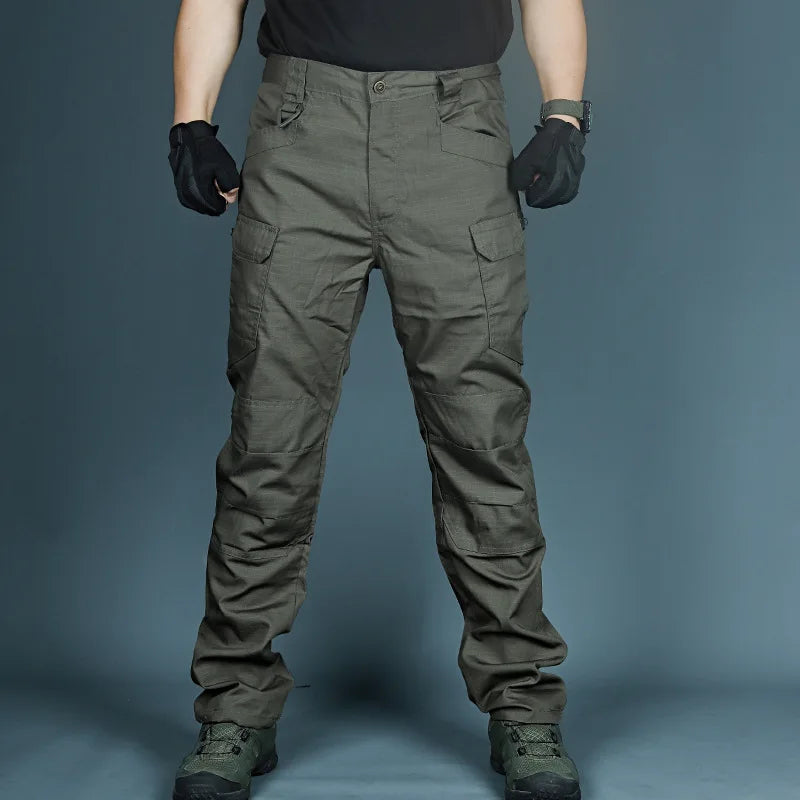 Summer Men's Tactical Cargo Pants Casual Trousers Multi-Pockets Waterproof Pants Lightweight Quick Dry Outdoor Hiking Trousers