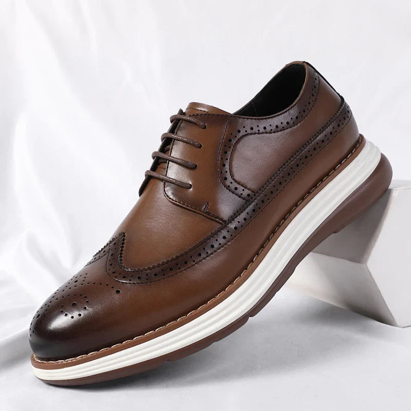 High End British Style Office Business Dress Shoes Men's Casual Leather Thick Soled Simple Walking Shoes Fashion Oxford Shoes