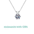 1-3CT Solitaire Moissanite Lab Diamond Necklace for Women Classic 6 Claws Sparkling Pendant 100% 925 Sterling Silver