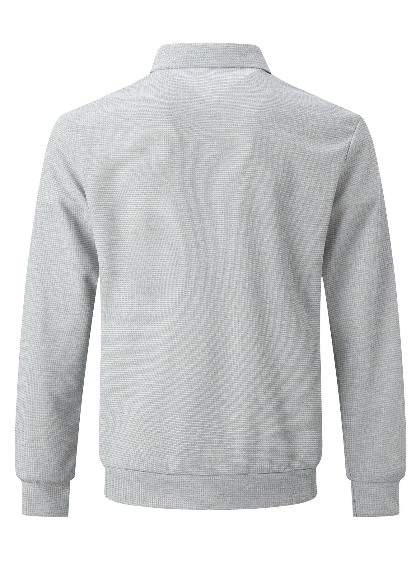 Men's Slim-fit Cardigan Solid-color Lapel Waffle Texture Zipper Pocket Casual Spring/Autumn 2025 Fashion