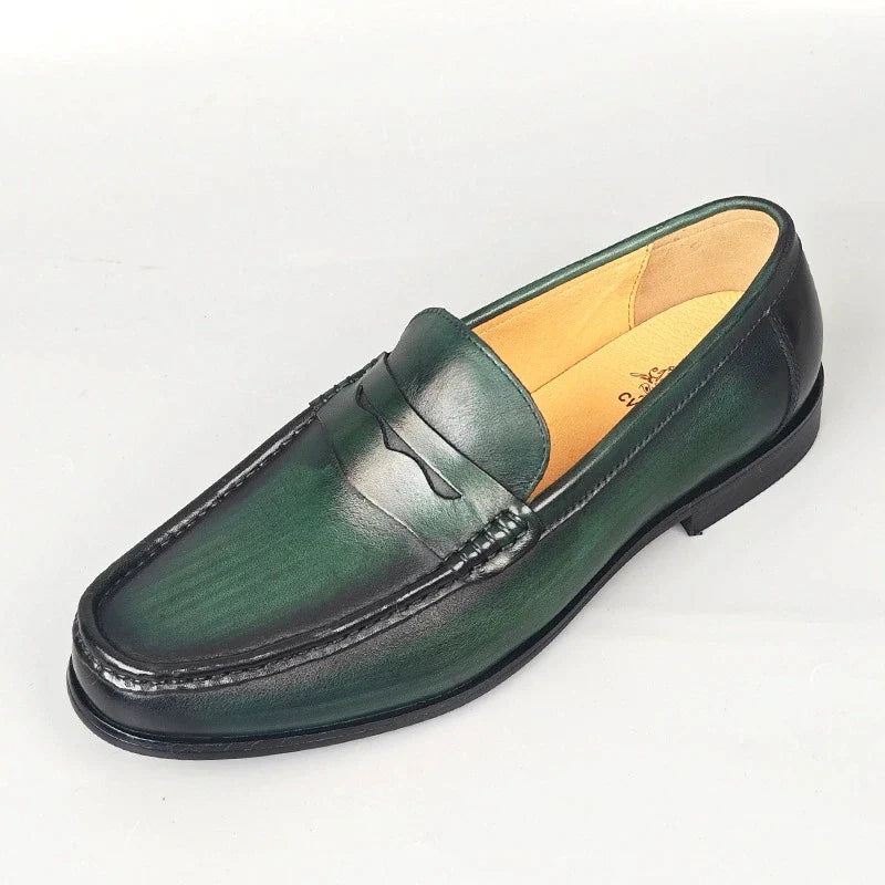 Classic Men Penny Loafers Genuine Leather Slip On Casual Formal Dress Shoes Mens Wedding Party Office Moccasins Shoes