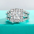 Princess Cut Moissanite Engagement Ring 3.884cttw D Color 925 Sterling Silver Luxurious Women's Jewelry Birthday gifts