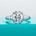 3.8cttw Oval Cut D Color Moissanite Diamond Engagement  925 Sterling Silver Rings For Women  Jewelry Wholesale