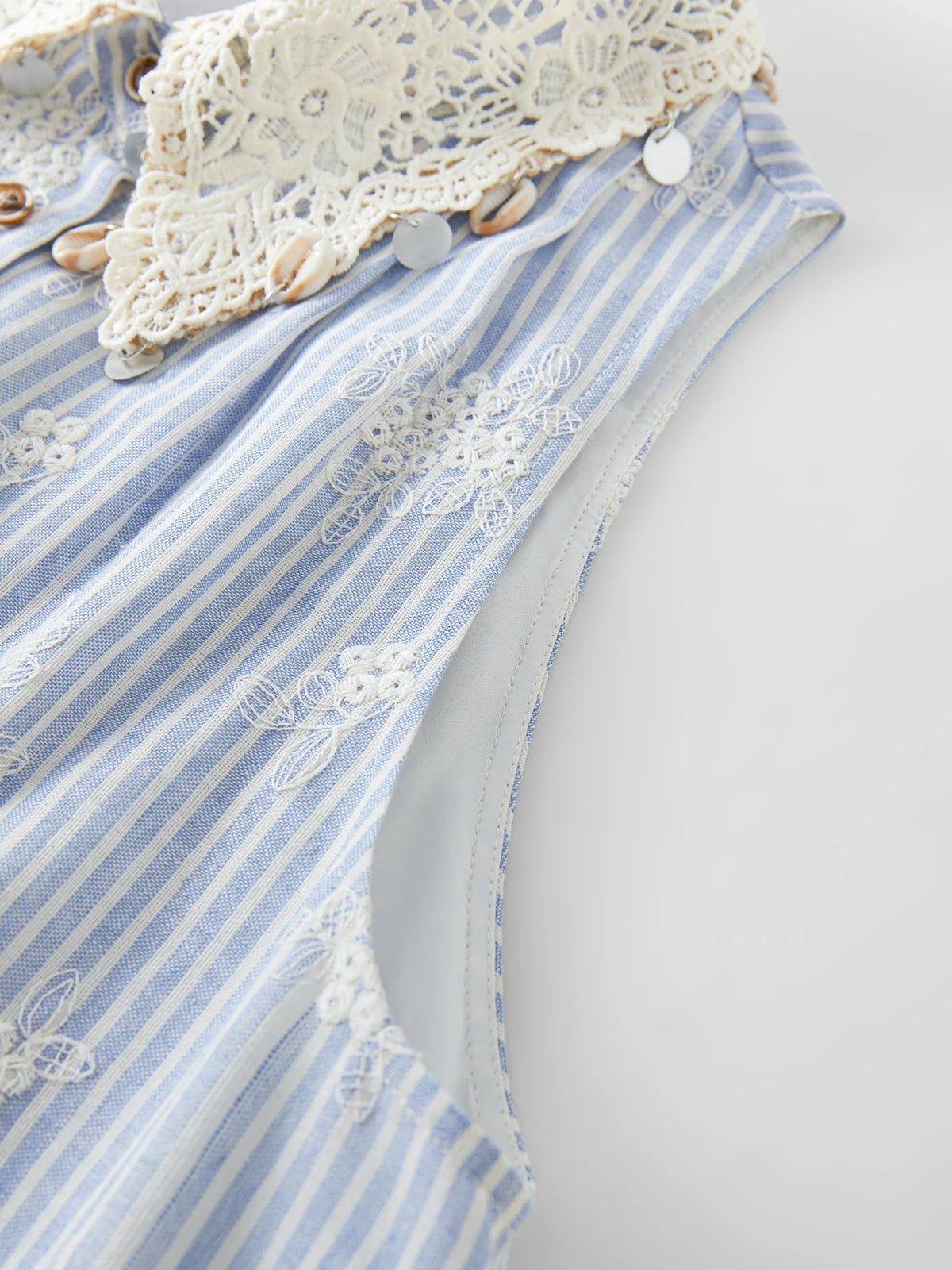 2025 Summer New Design - Women's Beach Style Casual Resort Dress with Premium Knit Blue Stripe Dresses 25FS12618