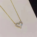 Certificated 1.5MM Moissanite Necklace 14K Gold Filled Heart Shape Pendant Necklace for Women Korean INS Jewelry Gift