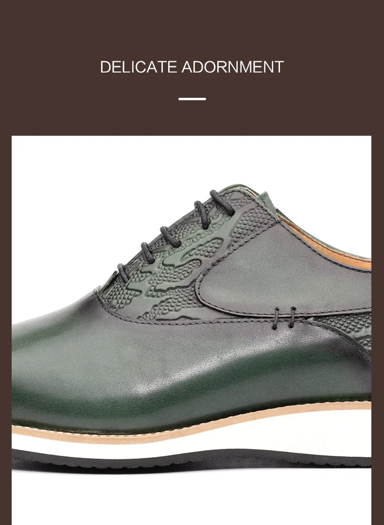 Men's Genuine Leather Brogue Shoes|All-Season Sport Casual Footwear|High-Quality Leather Dress Shoes|Comfortable Walking Shoes