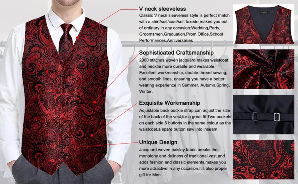 Silk Mens Waistcoat Tie Set Gold Brown Orange Beige Ivory Khaki Bronze Sleeveless Jacket Suit Vest Necktie Hanky Cufflink