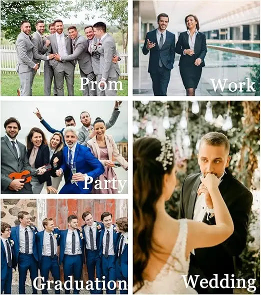 2pc Striped Double Breasted Men’s Suit Set(Jacket+Pants) Business Formal Man Suits Wedding Party Prom Dinner Work Travel Dinner