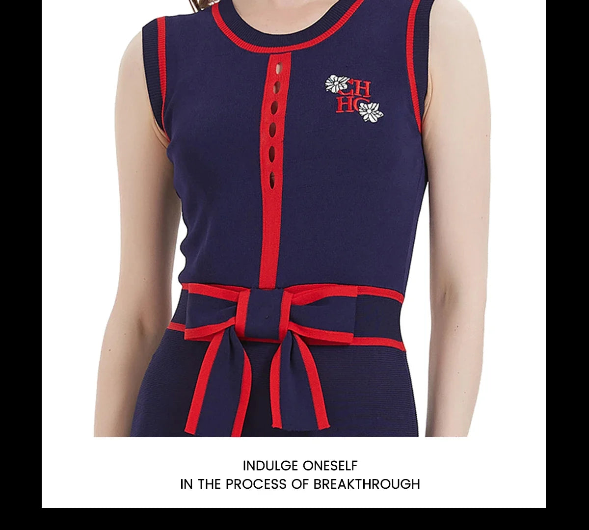 Women's Dress 2024 New Sleeveless Knitted Long Dress Simple navy blue Business Women's Wear