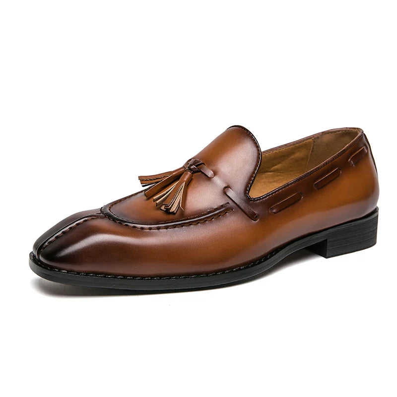 Fashion Shoe Office Shoes for Men Casual Shoes Breathable Leather Loafers Mens Driving Moccasins Comfortable Slip on 2023 Brown