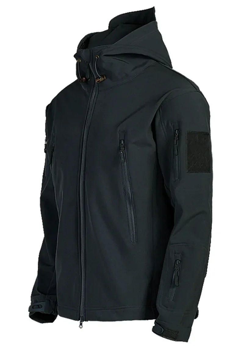 Motorcycle Shark Skin Soft Shell Jackets Men Tactical Windproof Waterproof jacket men Combat Jackets Mens Hooded Bomber Coats