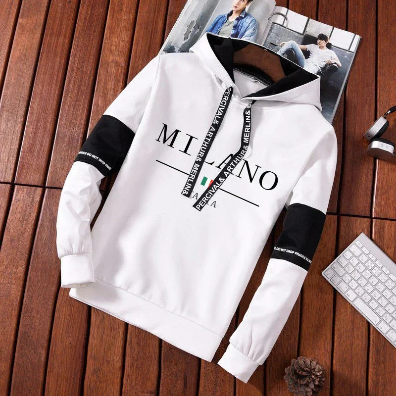 Hot Sales Mens Tracksuit Casual Print Sweatshirts Single Piece Hoodie Pants Sports Jogging Mens Clothing AutumnWinter Sportswear