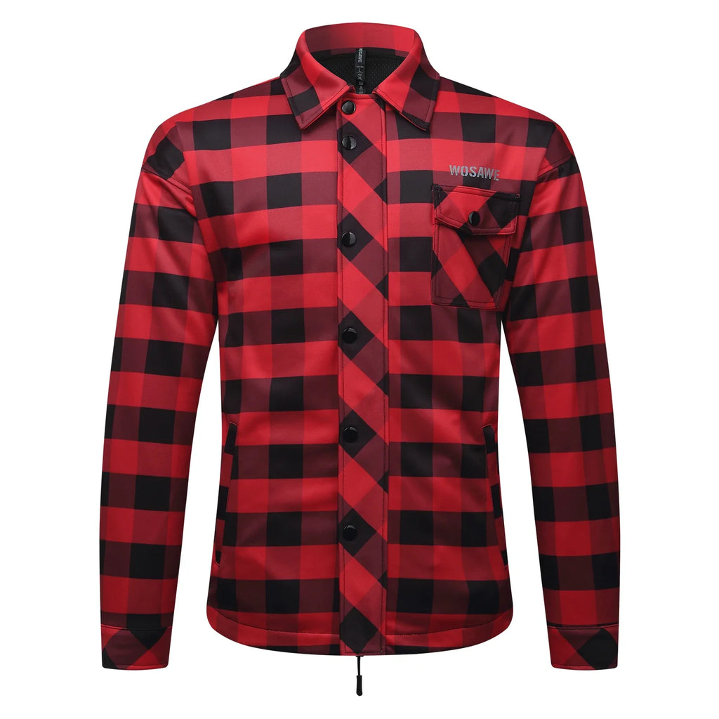 Men's Women's Winter Motorcycle Jacket Warm Motocross Motorbike Checkered Casual Outdoor Riding Shirts