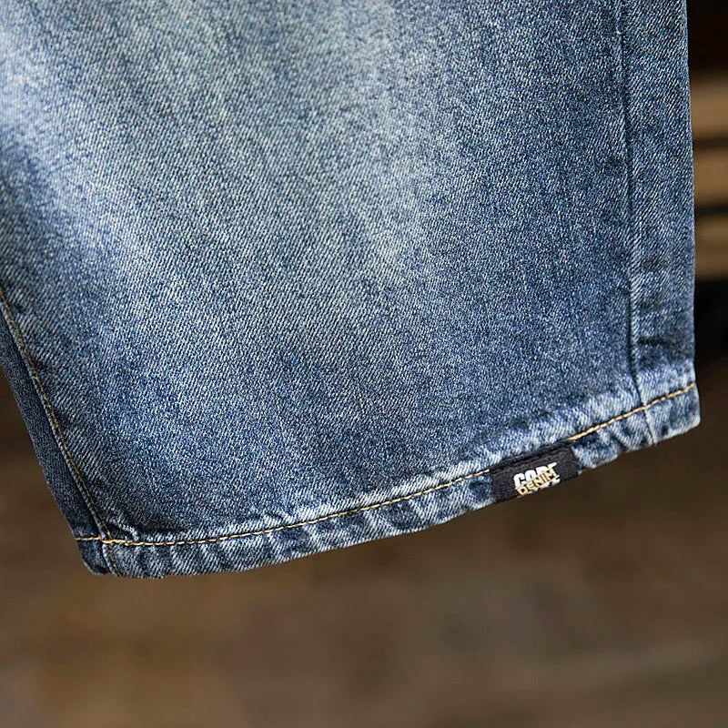 2024 New in Vintage Men's Denim Shorts Fashion Straight Bermuda Jeans Slim Soft Casual Short Pants Male Streetwear