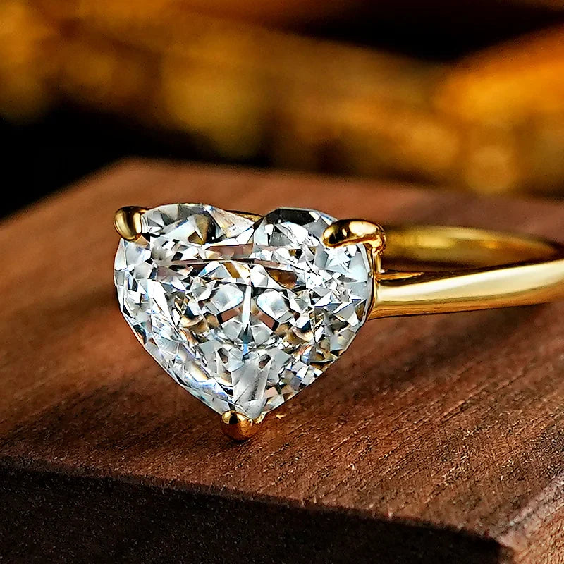 European and American Light Luxury Love 925 Silver Ring Set with High Carbon Diamond, Redion Ice Flower Cutting, Elegant Female