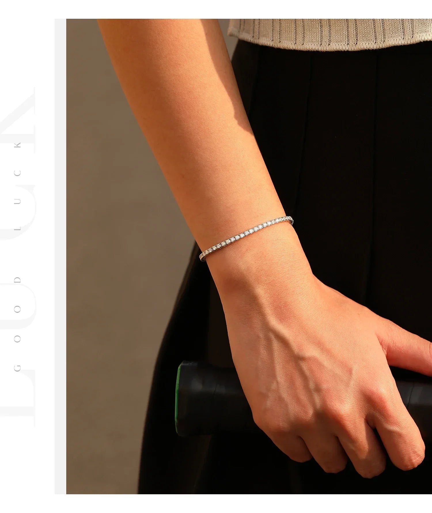D VVS1 Moissanite Tennis Bracelet 925 Sterling Silver Single Row Classic with Box Bracelets for Women Man Fine Jewelry