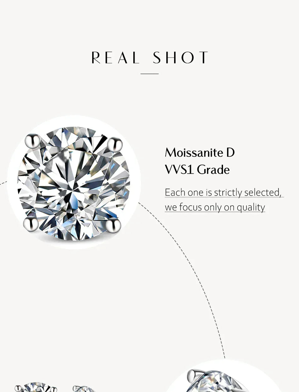 2 Carat 8.0mm D Color Moissanite Stud Earrings For Women Top Quality 100% 925 Sterling Silver Sparkling Wedding Jewelry