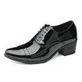 Premium Leather Men Shoes Slip On Loafers European Brand Business Casual Wedding Party Plaid Design Height Increasing