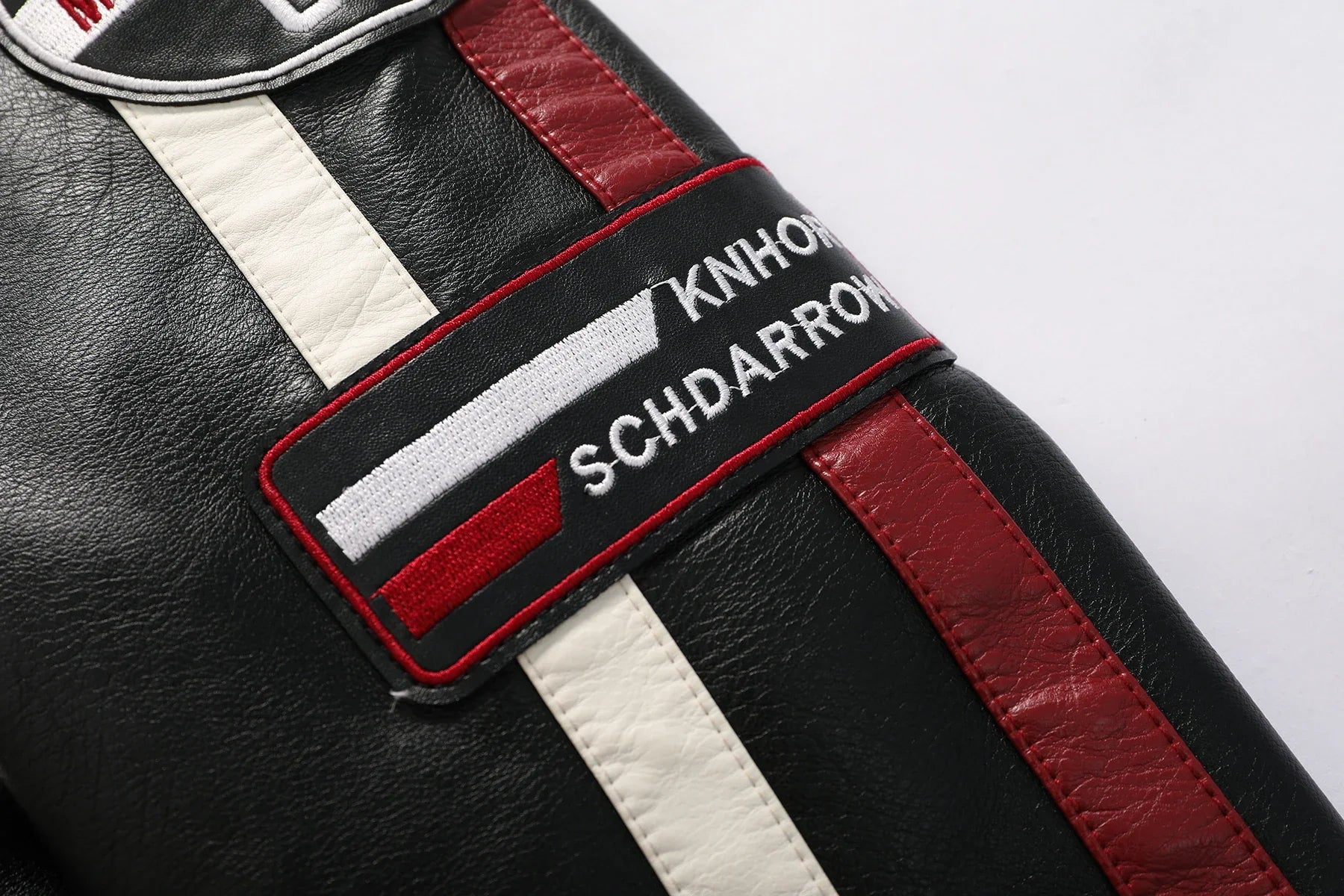 Men's Motorcycle Racing Suit PU Leather Label Color Jacket