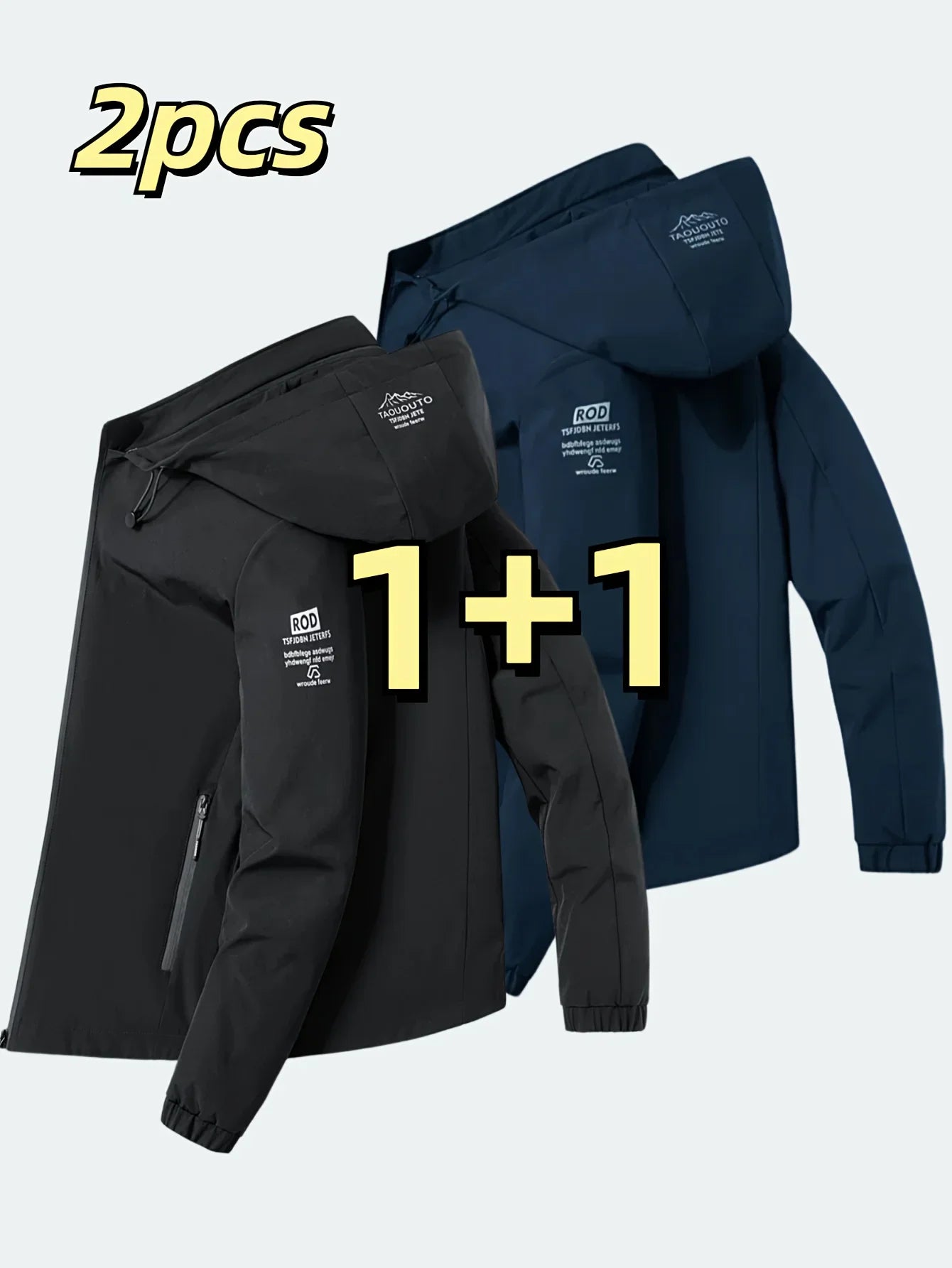 Windproof detachable hooded jacket Korean style trendy loose fashion casual men's jacket