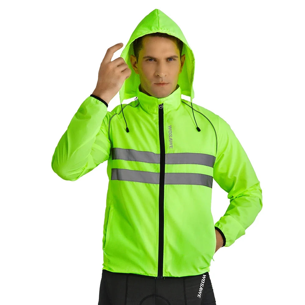 Ultralight Men's Cycling Windbreaker Reflective Jacket Windproof Water Resistant MTB Road Bicycle Long Jersey Wind Coat