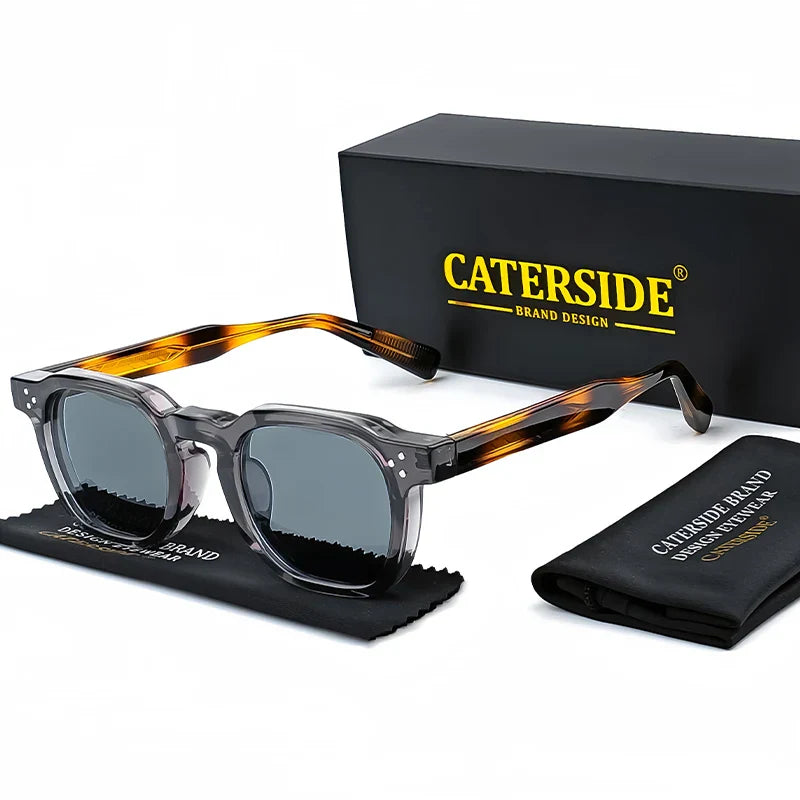 نظارات CATERSIDE الشمسية الجديدة ريترو بانك للرجال بتصميم مربع شخصي نظارات نسائية عصرية للحفلات هدية مهرجان قطعتين