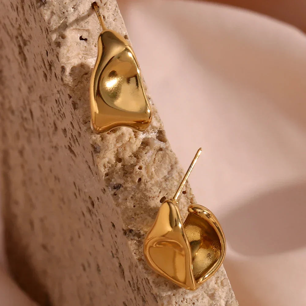 Hot-Selling Geometric Trapezoid Shape Creole Stainless Steel Earrings For Woman Unusual Earrings Women's Ear Creoles