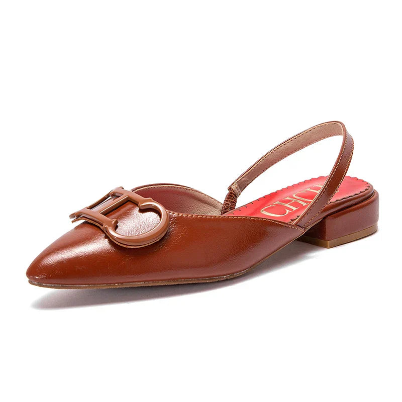 Women's Sandals 2024 New Black Pointed Flat bottomed loafers Simple Black Business Women's Shoes