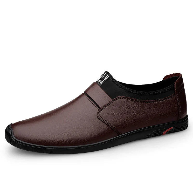 Upscale Genuine Leather Men Loafers Brown Black Cow Leather Penny Loafers Adult Office Career Mens Shoes Sneakers Driving Shoes