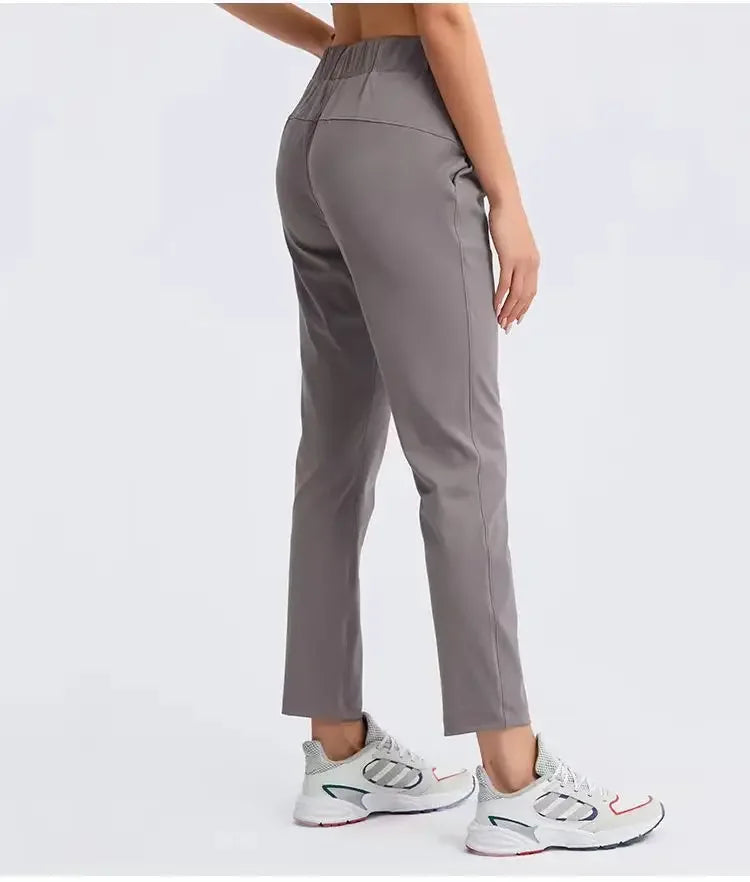Lemon Women On The Fly Yoga Sport Pants Workout Running Leggings 4 Way Stretch Fabric with Side Pockets Outdoor Gym Trousers