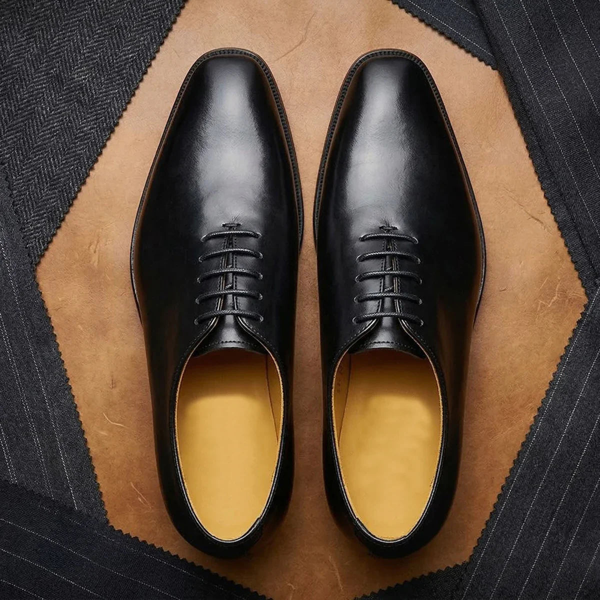 Oxford Dress Shoes Full-Grain Leather for Men Business Office Shoes