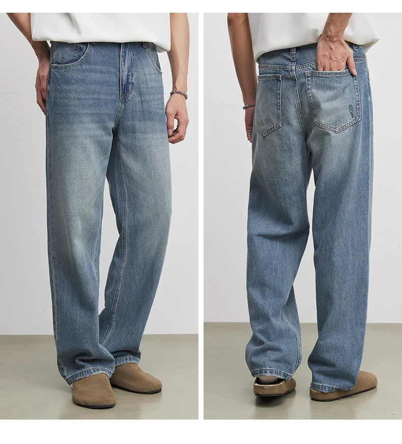 Fashion Men's Heavyweight 369g Bamboo Lyocell Jeans For Men's Spring And Autumn 2026 New Clanfit Straight Casual Pants