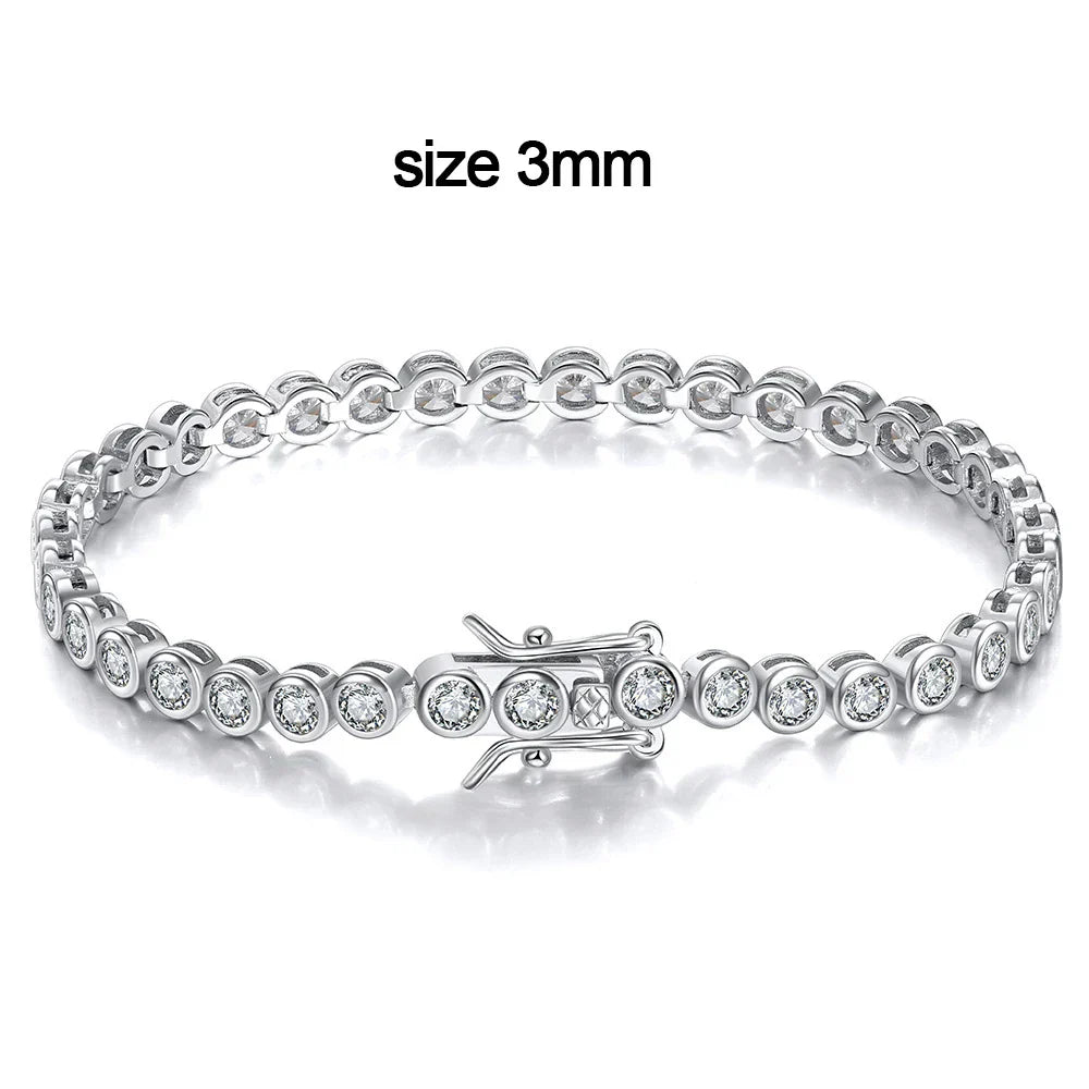 D VVS1 Round Moissanite Tennis Bracelet Original s925 Sterling Silver Plated 18k Gold with GRA Bracelets for Women Man