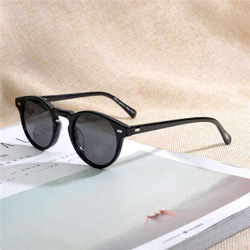 Gregory Peck Vintage Polarized Sun Glasses OV5186 Clear Frame Sunglasses Brand Designer Men Women OV 5186 Gafas Oculos with case