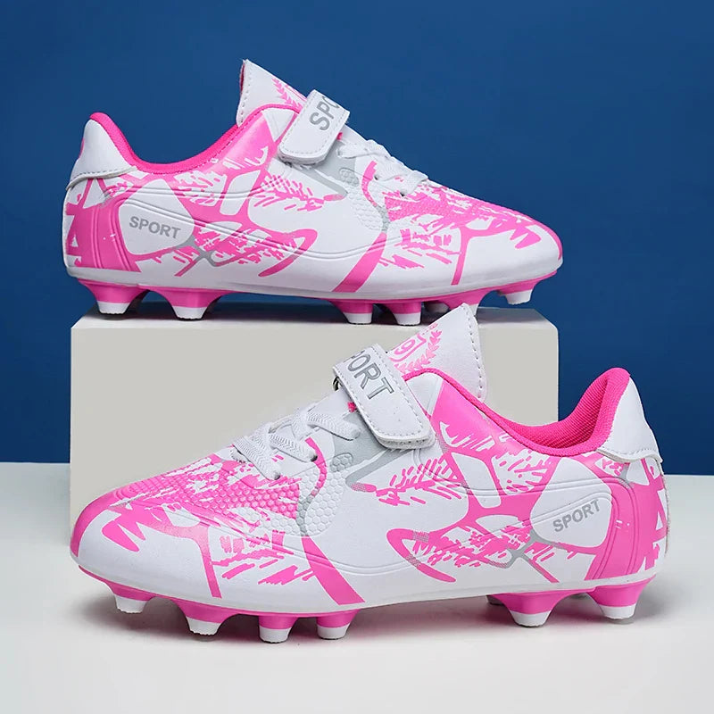 Hot Sale Children Soccer Shoes Boys Football Boots Training  Youth Ultralight Non-slip Sneaker Breathable Comfortable for Indoor