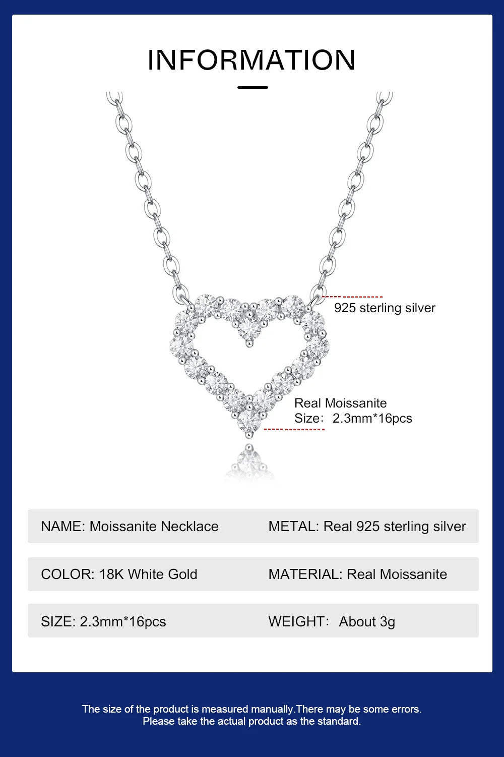 Korean Fashion Heart Shaped Moissanite Pendant Necklace for Women S925 Silver Diamond Clavicle Chain Birthday Party Jewelry Gift