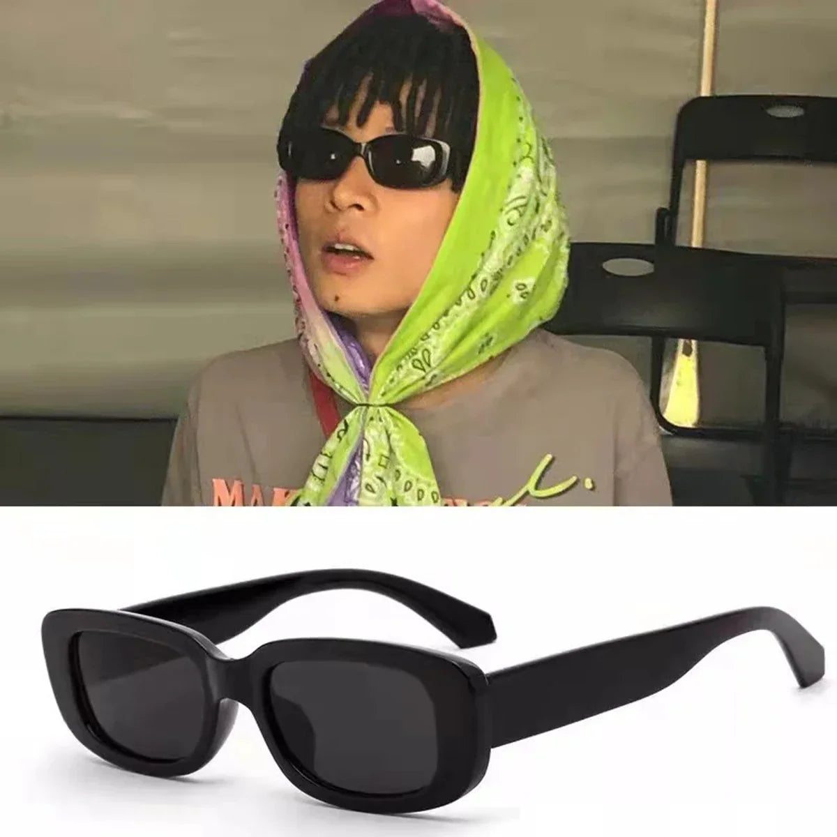 3/pcs 2pcs/set Women's Black White Plastic Frame Square Beach shade Fashionable glasses