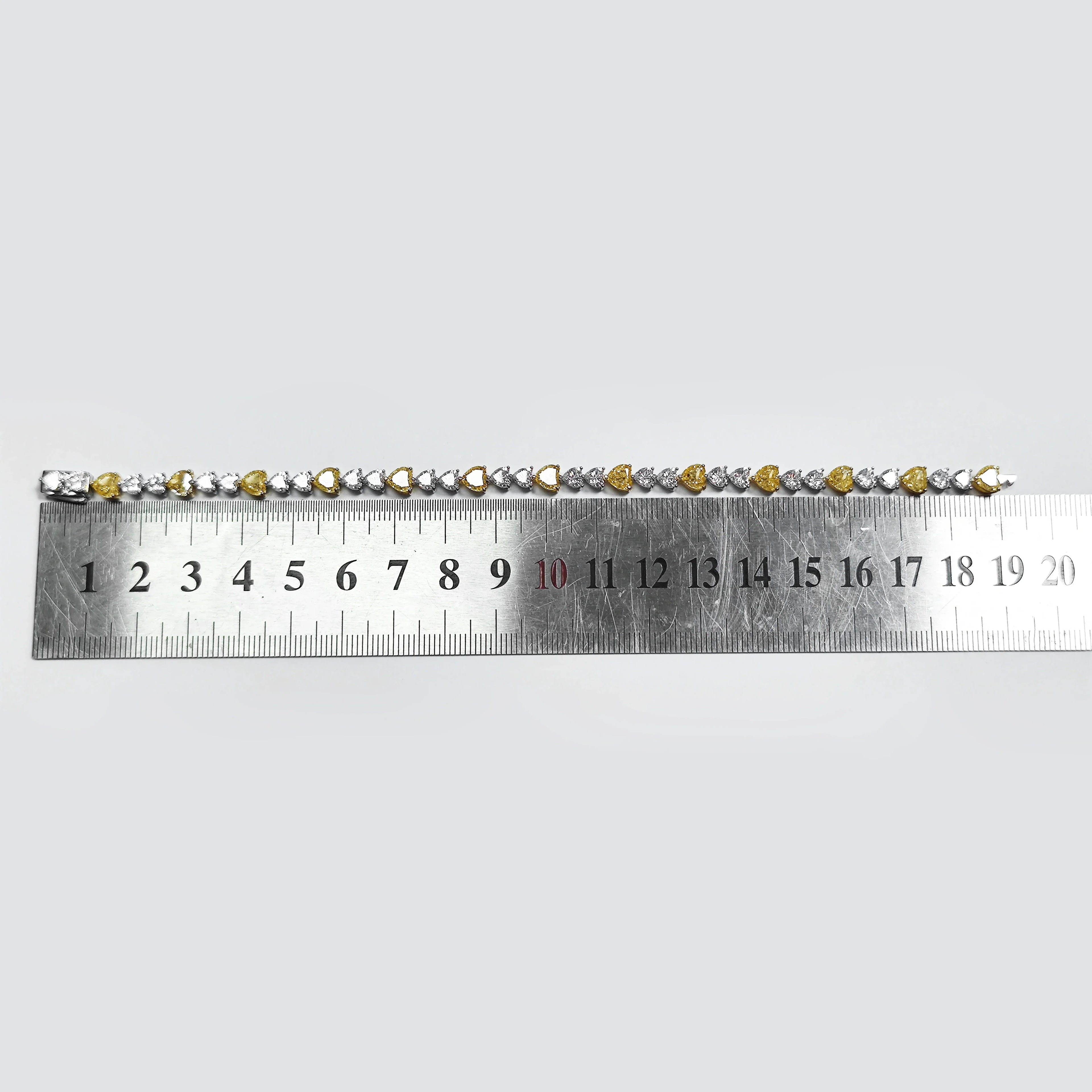 Art Deco Diamond-fire CZ-  Fancy Light Yellow Tennis Bracelet Sterling Silver 925 Fancy Party Wear Bracelet Gift