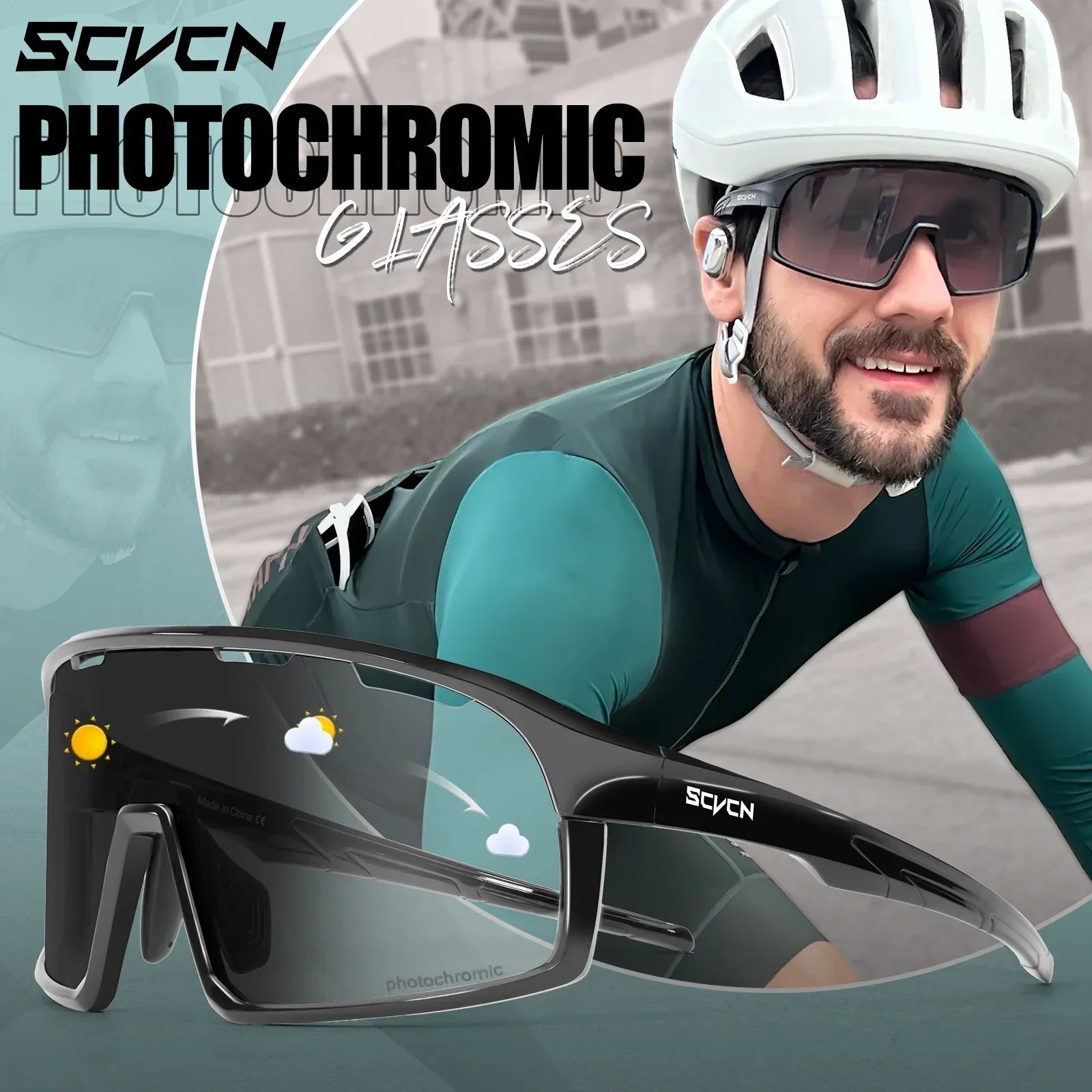Photochromic Cycling Sunglasses Cycling Glasses UV400 Bicycle Eyewear Sports MTB Outdoor Bike Goggles Sunglasses Eyepieces
