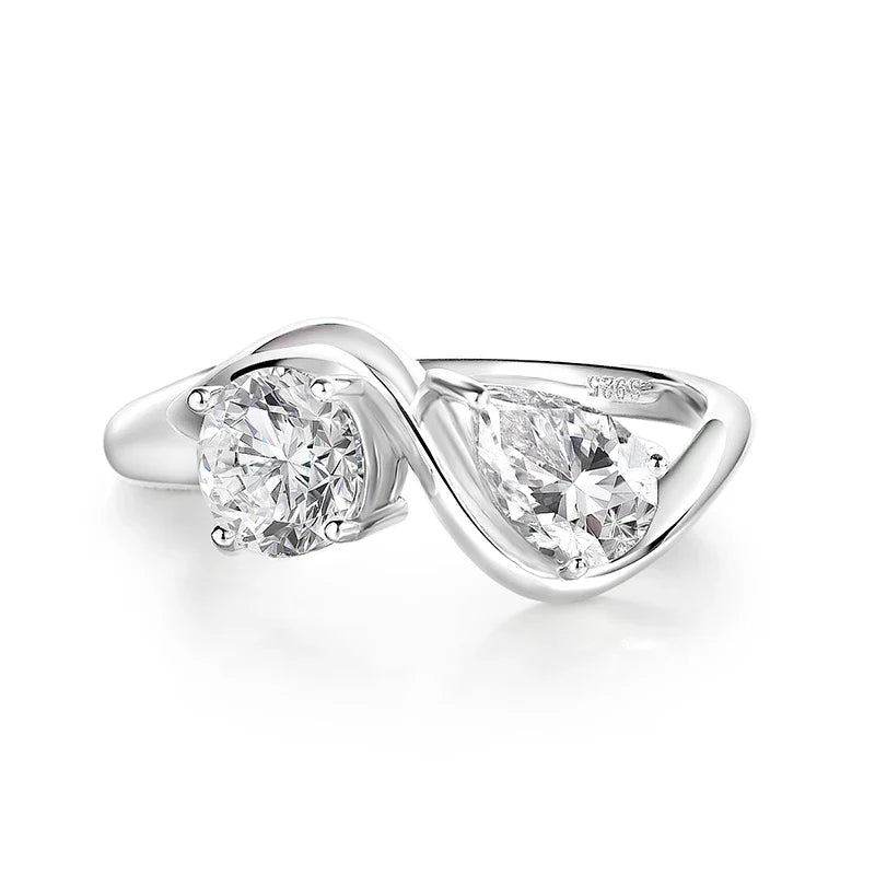 2cttw Certified Moissanite Rings for Women Brilliant Bride Wedding Jewelry 100% 925 Sterling Silver Band Plated 18K Gold
