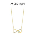 925 Sterling Silver Infinite Love Necklace Romantic Embrace Heart Pendant Link Chain For Women Anniversary Jewelry Gifts