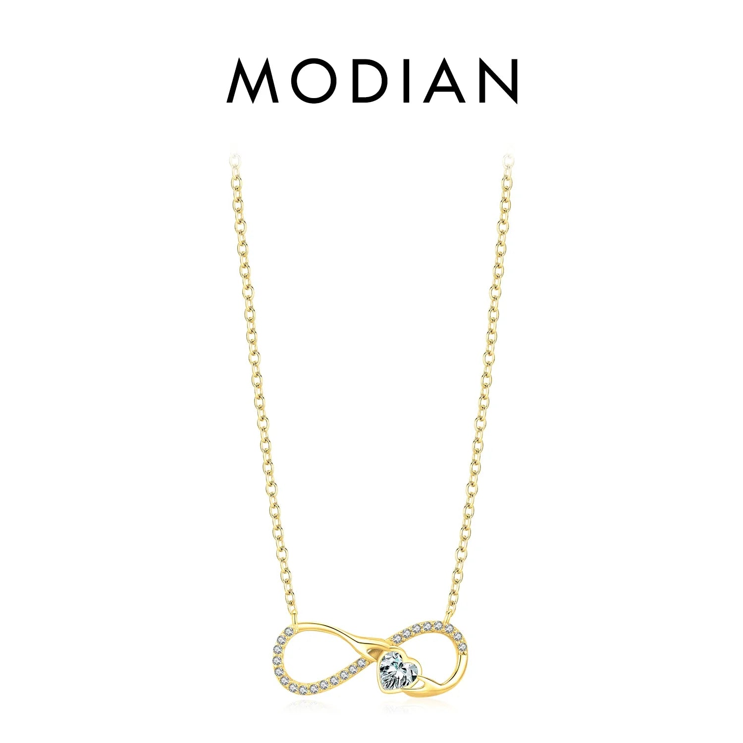 925 Sterling Silver Infinite Love Necklace Romantic Embrace Heart Pendant Link Chain For Women Anniversary Jewelry Gifts